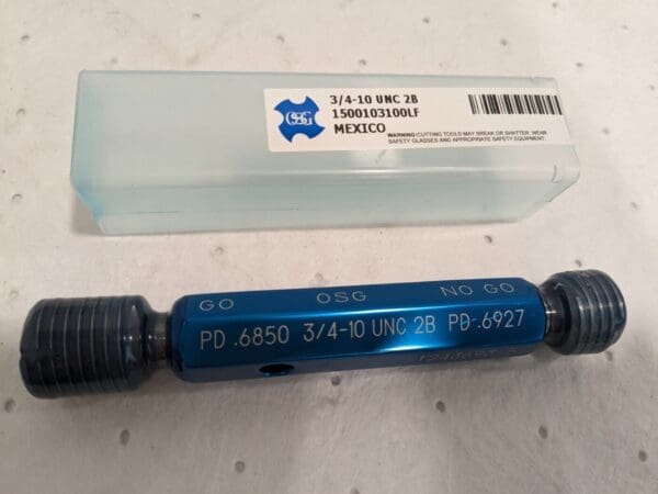 OSG Plug Thread Gage: 3/4-10 Thread Go & No Go Double End 1500103100LF