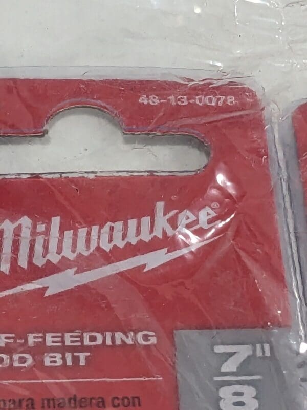 Milwaukee 7/8" X 6" Speed Feed Wood Boring Bit Qty 2 48-13-0078