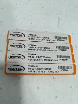 HERTEL 4pk Hand STI Tap: 1/4-20 UNC 3 Fl Bottoming Chamfer K007049AS