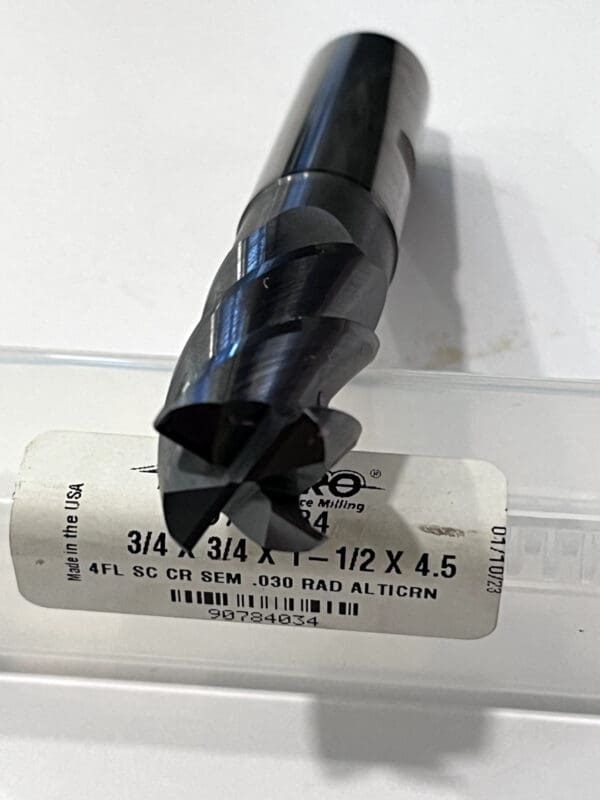 Accupro Corner Radius End Mill: 3/4" Dia, 1-1/2" LOC 0.0300" Radius 4 Fl Carbide