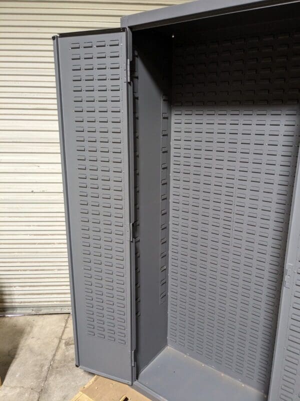 Durham Heavy Duty Storage Cabinet w/ Bins 84" x 36" x 18" Steel Gray