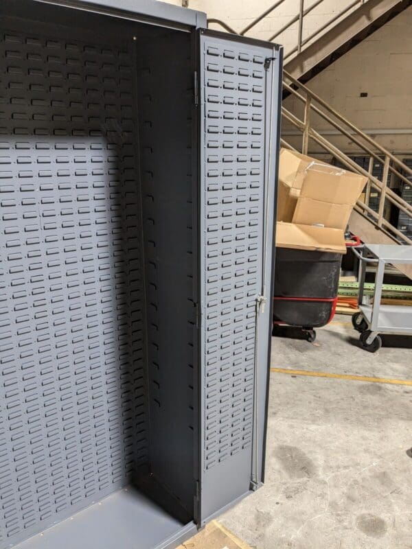 Durham Heavy Duty Storage Cabinet w/ Bins 84" x 36" x 18" Steel Gray