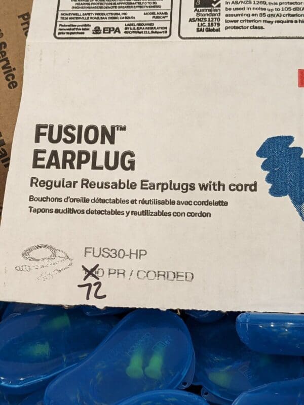 HOWARD LEIGHT Earplugs: 27 dB, Rubber, Flanged, No Roll, Corded Qty 72 FUS30-HP