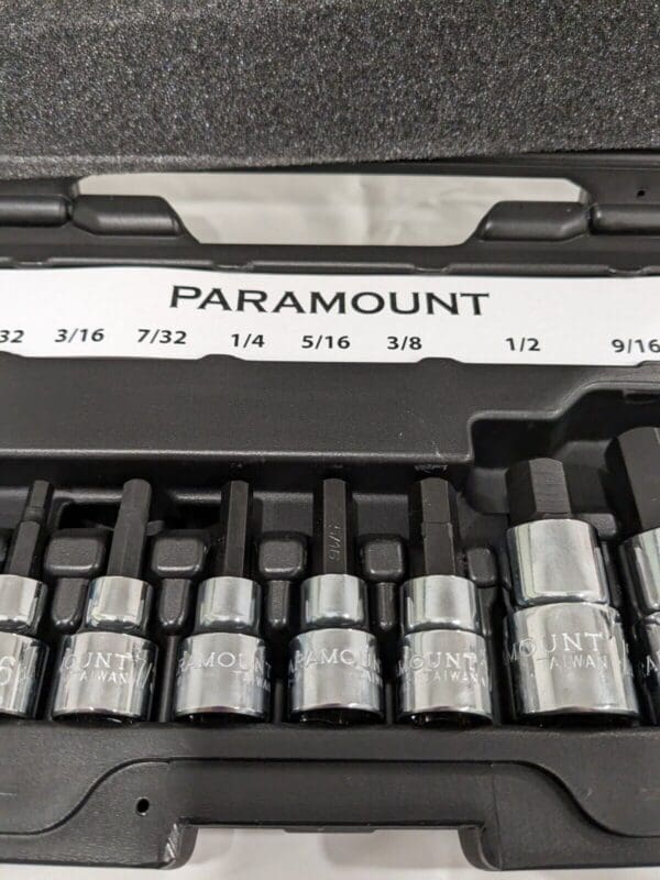 PARAMOUNT Hex Bit Socket Set: 3/8 & 1/2" Drive, 10 Pc, 1/8 to 5/8" PAR-2HBS-S10S