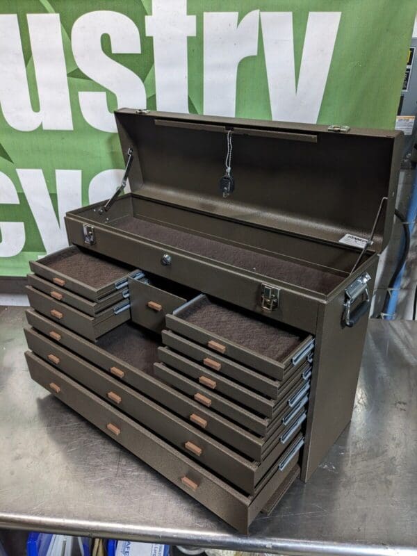 Kennedy Top Chest Machinist Tool Box 11 Drawer 26" x 8" x 18" Steel Brown