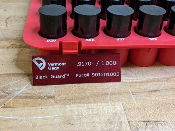 Vermont Gage 84 Pc Class ZZ Black Guard Pin Gage Set 0.917" - 1" Range 901201000