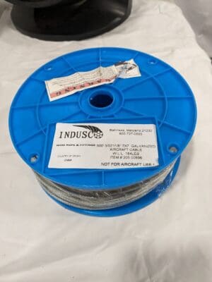 Indusco Aircraft Cable 1/8" Diam, 7 x 7 Strand Core WS-MH-WIRE-027