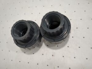 PRO-SOURCE 2pk of 1" PVC Plastic Pipe Union with EPDM O-Ring 898-010