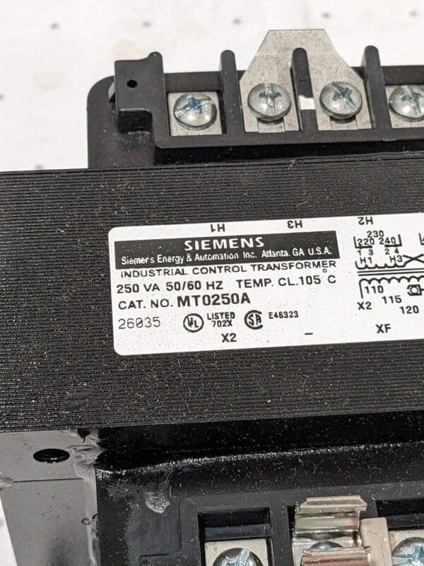 Siemens MT0250A Control Transformer