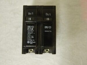 Eaton Circuit Breaker 15 Amp 120/240 VAC 2 Pole Plug In Type BR BR215