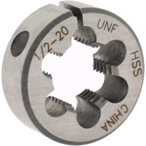 Round Die: 1/2-20, 1" OD, High Speed Steel 314-1158