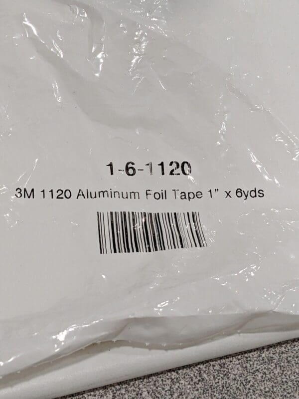 3M Duct Tape: 1" Wide, 4 mil Thick, 6 Yds Long Aluminum Foil Qty 4 1-6-1120