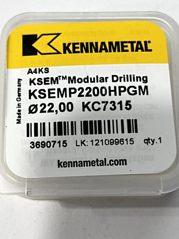 Kennametal Replaceable Drill Tips: KSEMP2200HPGM KC7315