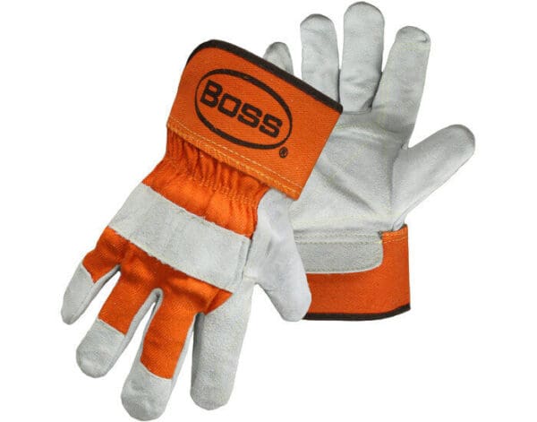 PIP 12pk Boss Orange Large Leather Work Gloves Wing Thumb 1JL2393