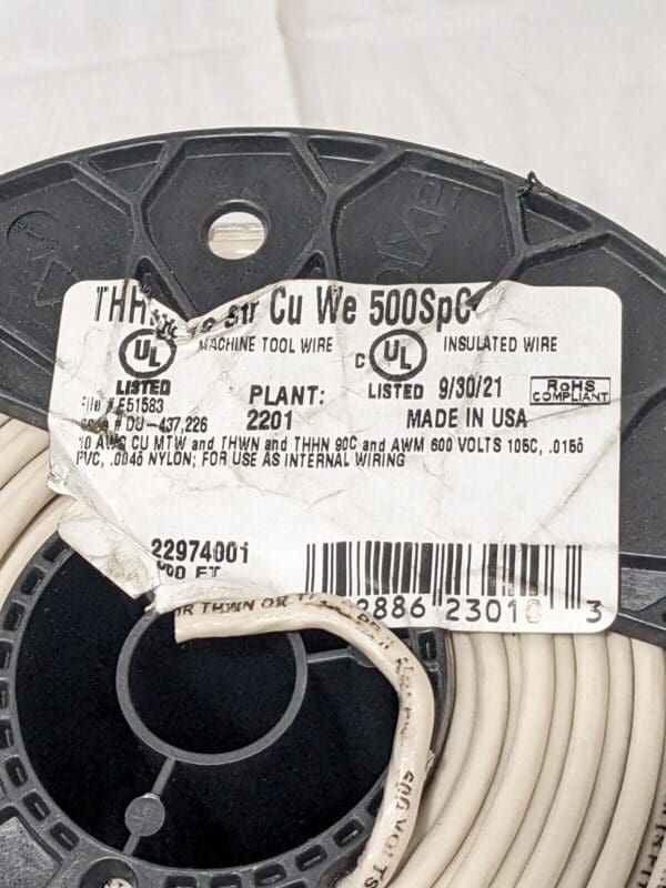 SOUTHWIRE 19 Strand Building Wire THHN/THWN, 10 AWG, 30 Amp, 500' L 22974001