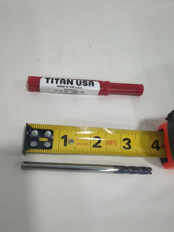 TITAN USA 2pk Corner Radius End Mill: 1/4" Dia 4FL solid carbide TC74414