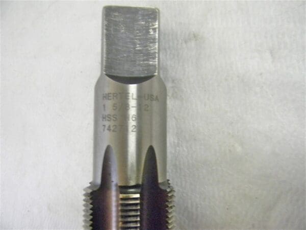 Hertel HSS STD Hand Plug Tap 1-4/8"-12 UNS 6Fl RH 5" OAL 59898403