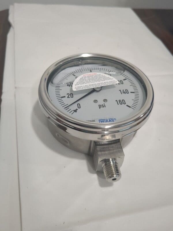 WIKA Pressure Gauge 4"Dial 0to160 psi 1/4" Thread NPT Lower Mount 9832381