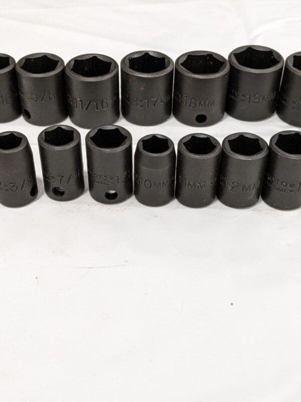 PROTO Impact Standard Socket Set: 18 Pc, 3/8" Drive J72230