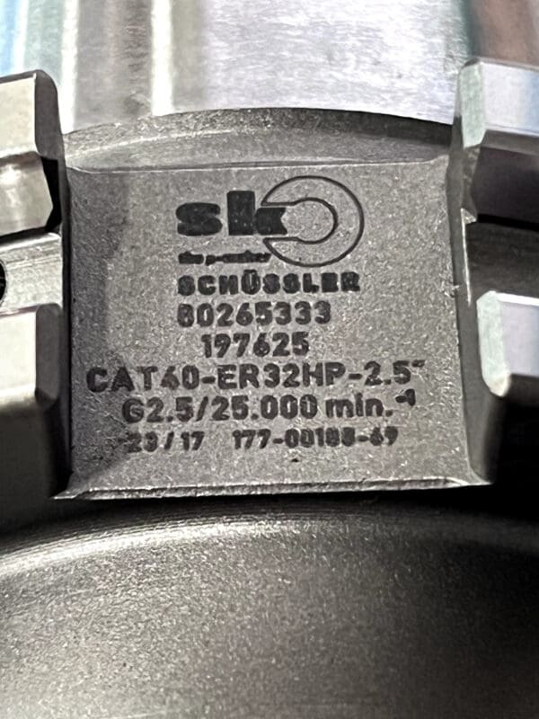 Schussler Collet Chuck: 0.0780 to 0.7870" Capacity, ER Collet, Taper Shank