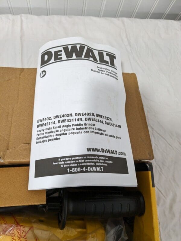 DEWALT Corded Angle Grinder 4-1/2" Wheel Diam, 11000 RPM DWE402