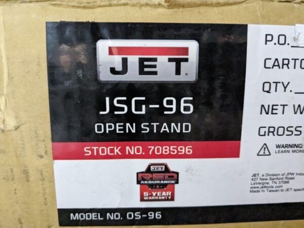 Jet Steel Open Stand for use w/ JSG-96 Sander 708596