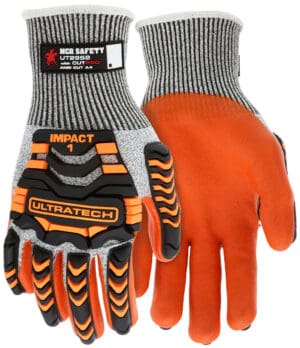 MCR Ultratech 13-Ga Cut Resistant Gloves Nitrile Orange Sz L Qty 12 UT2952L