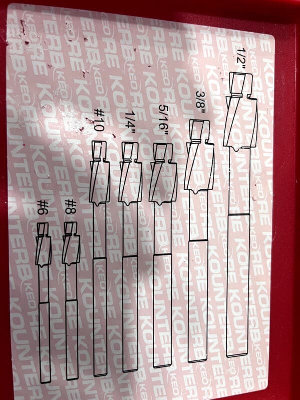 Keo #10 to #4 Wire Solid Pilot Counterbore incomplete set missing #6