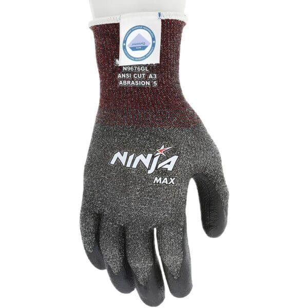 MCR Cut Resistant Coated Gloves, A3 Cut, 5 Abrasion Sz L Qty 12 N9676L