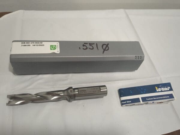 ISCAR Replaceable-Tip Drill: 0.551 to 0.567" Dia 3202449