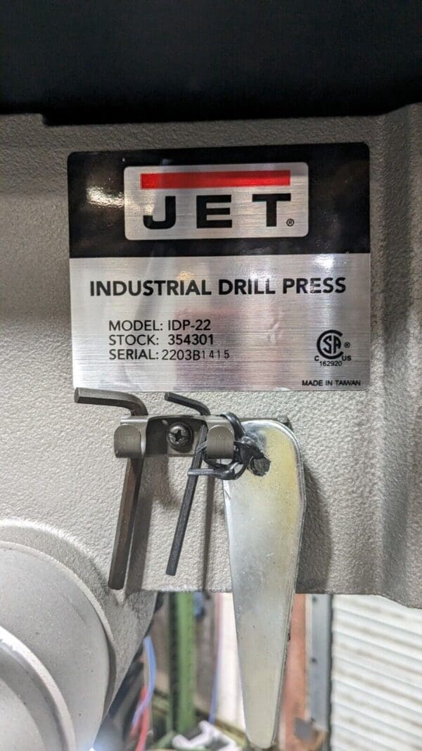 Jet 22" Industrial Floor Drill Press 12 Speed 1.5 HP 115/230v IDP-22 Damaged