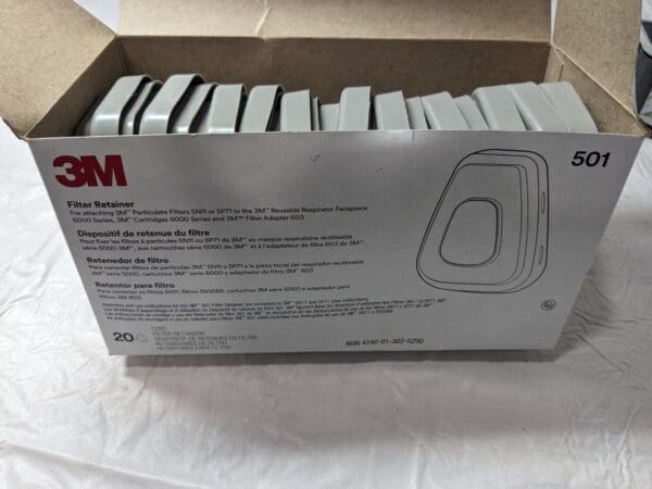 3M 20pc Facepiece Filter Retainers: White 7100211073