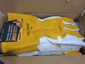 TILLMAN 6pk of Goatskin/Split Cowhide Back MIG Gloves size large 49L