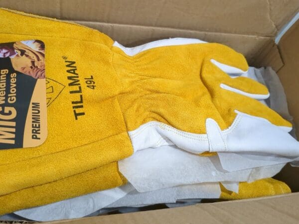 TILLMAN 6pk of Goatskin/Split Cowhide Back MIG Gloves size large 49L