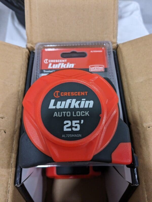 LUFKIN Tape Measure: 25' Long, 1" Width, Yellow Blade Qty 4 AL725MAGN