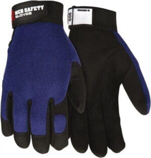 MCR Safety Mechanics Gloves, Sz M, Black/Blue Qty 12 Pairs 900M