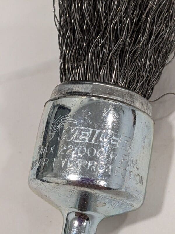 WEILER End Brushes: 3/4" Dia, Steel, Crimped Wire 22,000 Max RPM Qty 3 90370