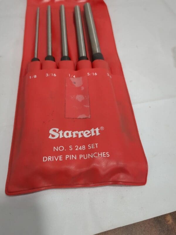 STARRETT Pin Punch Set: 5 Pc, 0.125 to 0.375" 51186