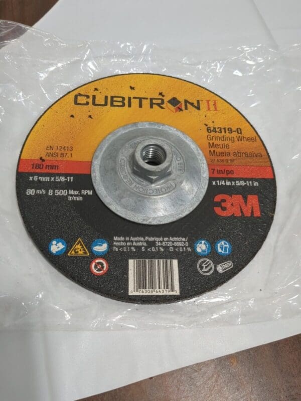 3M Cubitron II Depressed Center Grinding Wheel T27 Quick Change 64319