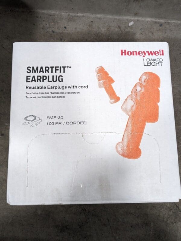 HOWARD LEIGHT Earplugs: 25 dB, Rubber, Flanged, No Roll, Corded Qty 90 SMF-30