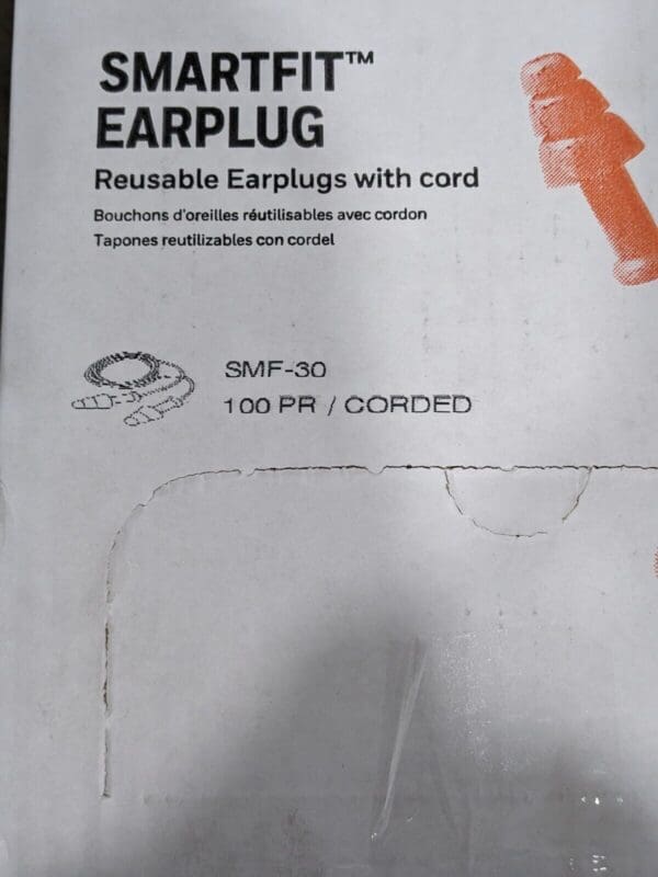 HOWARD LEIGHT Earplugs: 25 dB, Rubber, Flanged, No Roll, Corded Qty 90 SMF-30