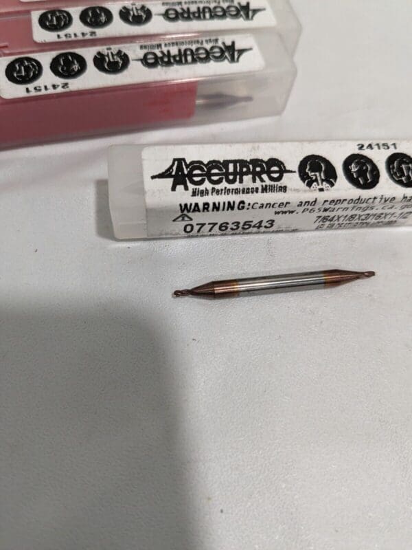 ACCUPRO 5pk 4 Fl Square End Mills: 7/64" Dia solid carbide 12185201