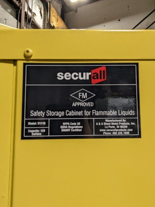 Securall Vertical Drum Storage Cabinet 120 Gal. Capacity V1110 Scratch N Dent