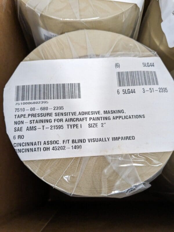 ABILITY ONE Masking Tape 2" Wide, 60 yd Long, 5.4 mil Thick Qty 24 7510006802395