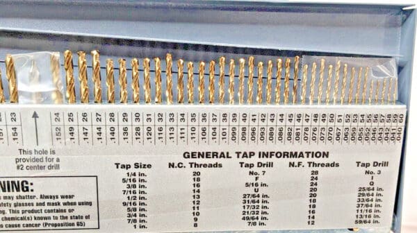 TITAN 115 Piece Cobalt Screw Machine Drill Bit Set 135 Degree MS99165