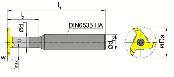 Ph Horn Carbide T-slot Milling Cutter Shank 12mm Shank Diam M332.0012.2.01A