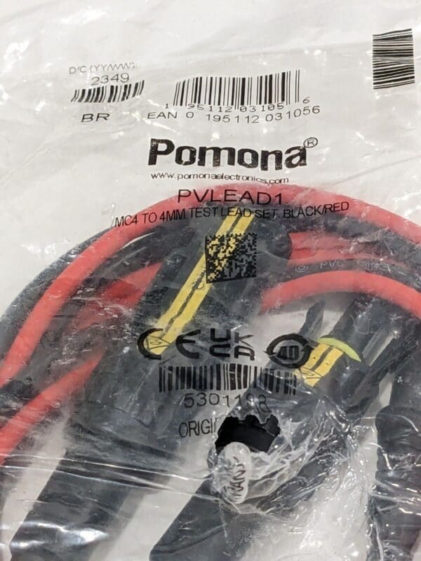 Pomona PV MC4 to 4mm Test Lead Set PVLEAD1