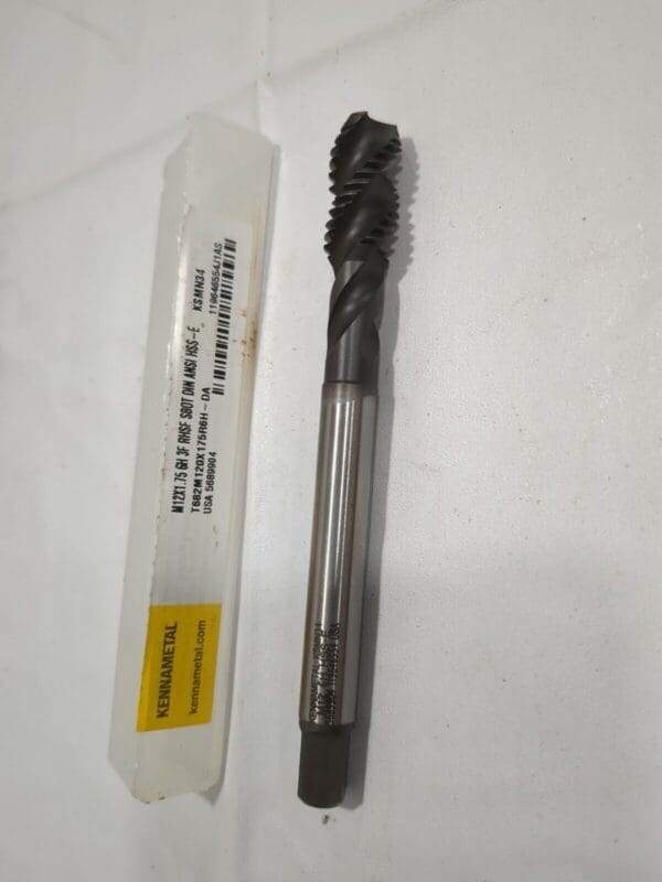 KENNAMETAL Spiral Flute Tap: M12x1.75 Metric Coarse 3 Fl HSS 5689904