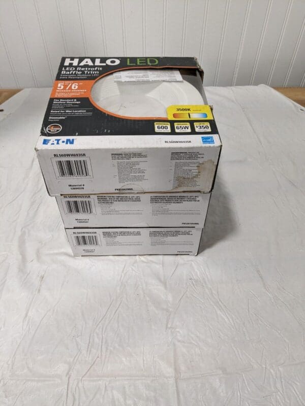 Halo LED Retrofit Baffle Trim Fits Most 5"/6" Qty 3 RL560WH6935R