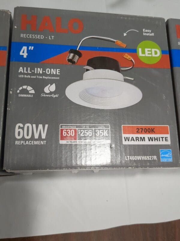 Halo 3pk of 4" Retrofit BaffleTrim LT LED Downlight LT460WH6927R